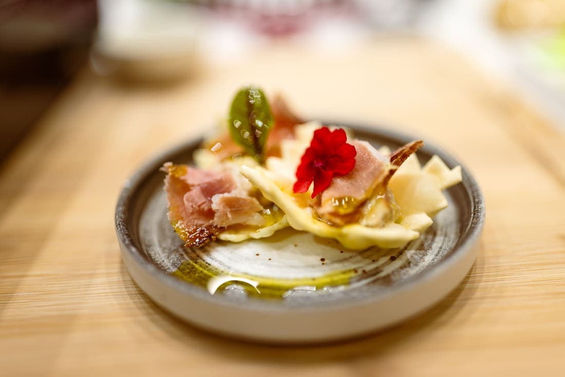 Gourmet ravioli dish — real PixTagger guard example