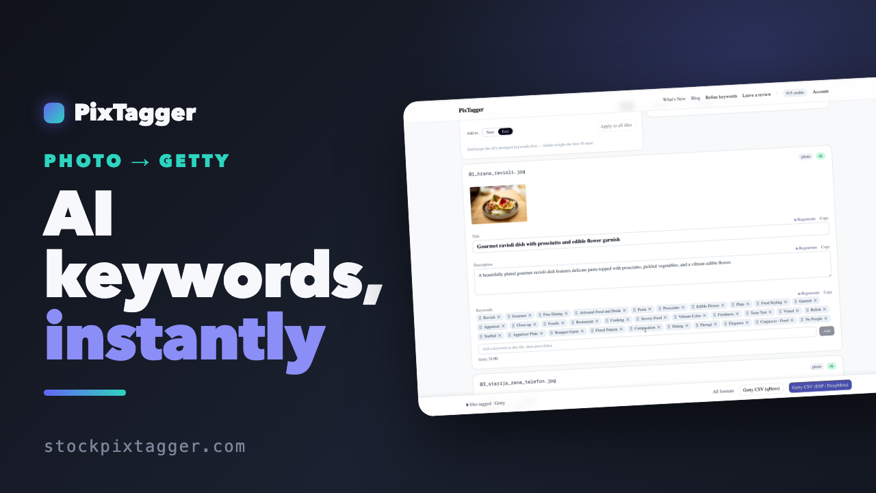 Tag photos for Getty